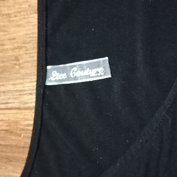 2tee Couture black mini dress with flare/bell long  sleeves size small - Picture 3 of 3